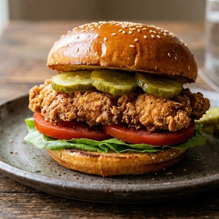 Homemade Fried Chicken Sandwich.