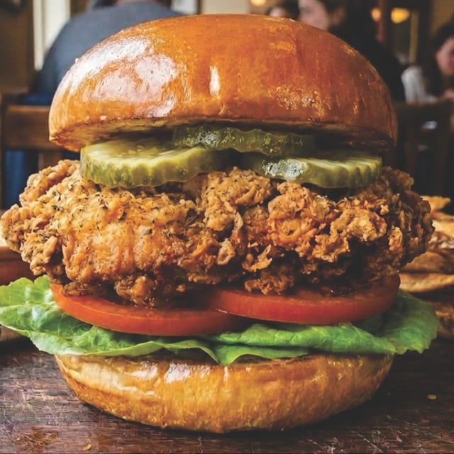 Homemade Fried Chicken Sandwich.